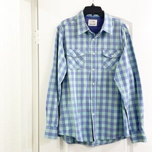 PD&C plaid long sleeve button down shirt